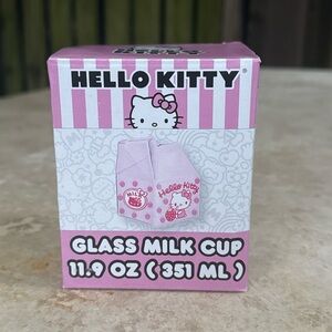 Sanrio Hello Kitty Glass Strawberry Milk Carton Cup |  11.9 Oz